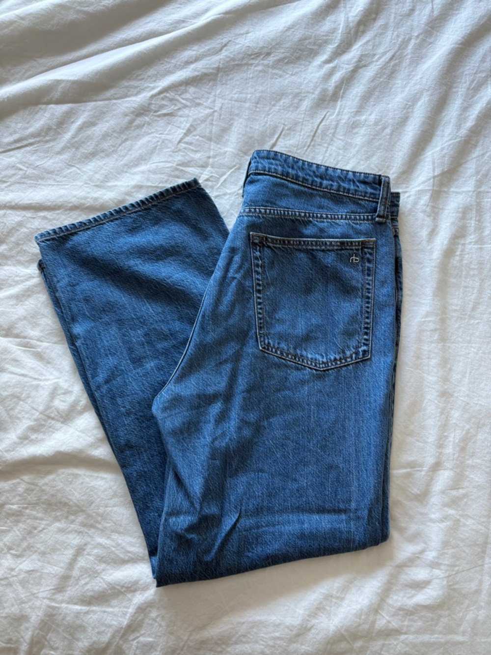 rag & bone Women's Straight Leg Blue Jeans